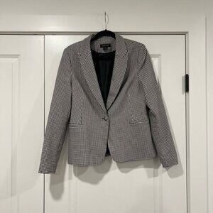 Rachel‎ Zoe Women's Blazer Black White Tweed Houndstooth Size Large